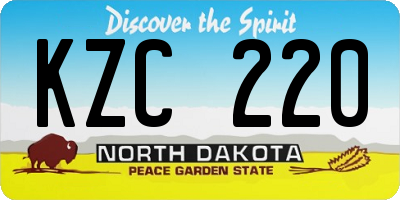 ND license plate KZC220