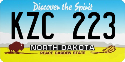 ND license plate KZC223