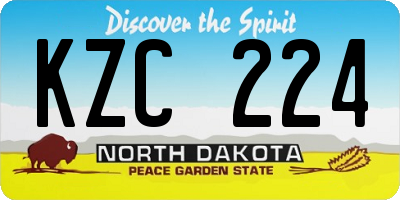 ND license plate KZC224