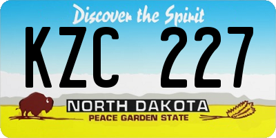 ND license plate KZC227