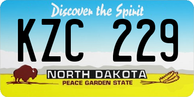 ND license plate KZC229