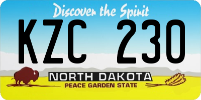 ND license plate KZC230