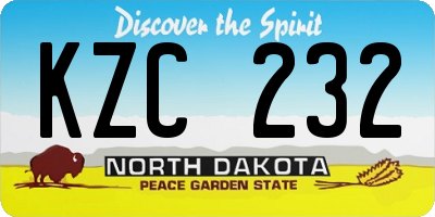 ND license plate KZC232