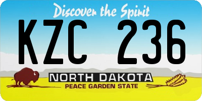 ND license plate KZC236