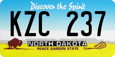 ND license plate KZC237