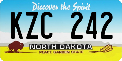 ND license plate KZC242