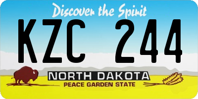 ND license plate KZC244