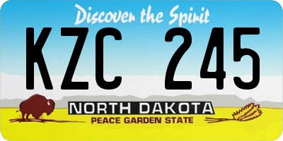 ND license plate KZC245