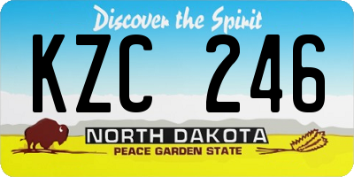 ND license plate KZC246