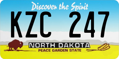 ND license plate KZC247