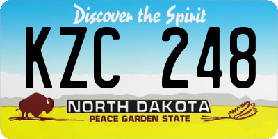 ND license plate KZC248