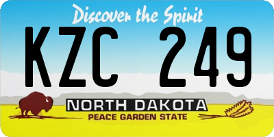 ND license plate KZC249