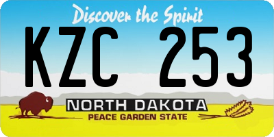 ND license plate KZC253