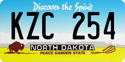 ND license plate KZC254