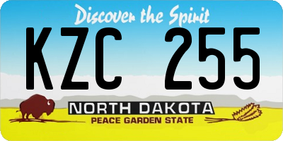 ND license plate KZC255