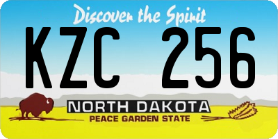 ND license plate KZC256