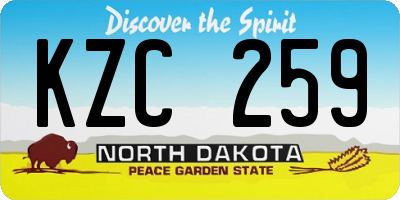 ND license plate KZC259
