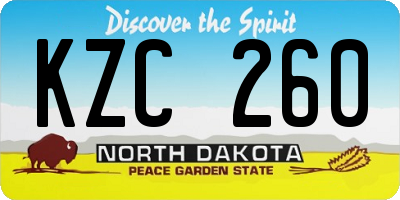 ND license plate KZC260