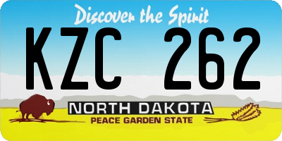 ND license plate KZC262