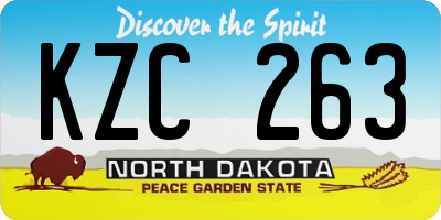 ND license plate KZC263