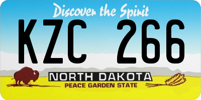 ND license plate KZC266