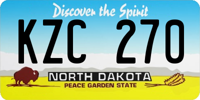 ND license plate KZC270