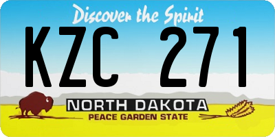 ND license plate KZC271