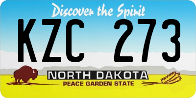 ND license plate KZC273