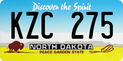 ND license plate KZC275