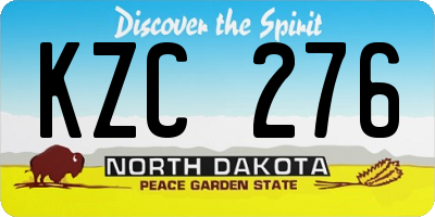 ND license plate KZC276