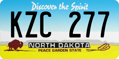 ND license plate KZC277