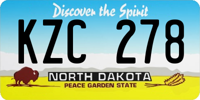 ND license plate KZC278