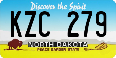 ND license plate KZC279