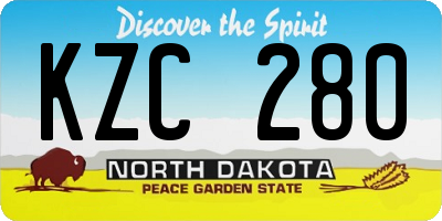 ND license plate KZC280