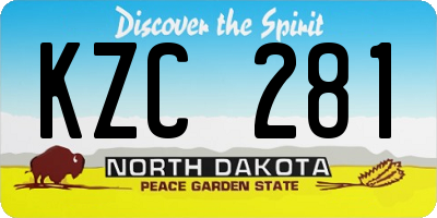 ND license plate KZC281