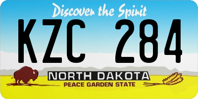 ND license plate KZC284