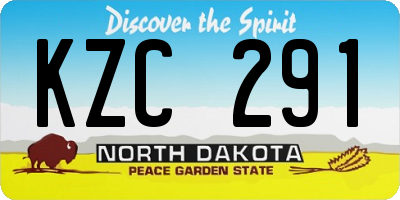 ND license plate KZC291