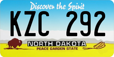 ND license plate KZC292
