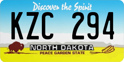 ND license plate KZC294