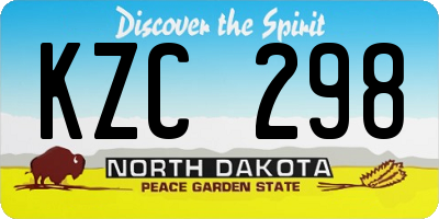ND license plate KZC298