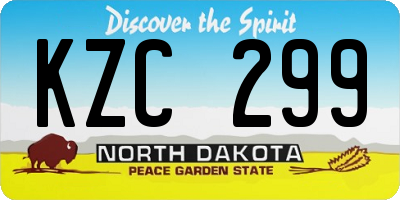 ND license plate KZC299