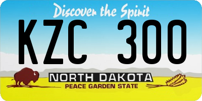 ND license plate KZC300