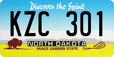 ND license plate KZC301