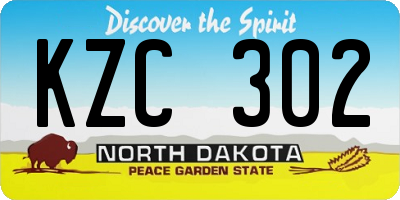ND license plate KZC302