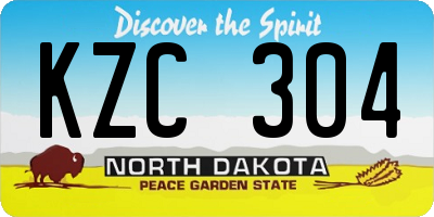 ND license plate KZC304