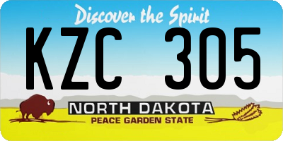 ND license plate KZC305
