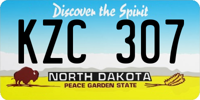 ND license plate KZC307