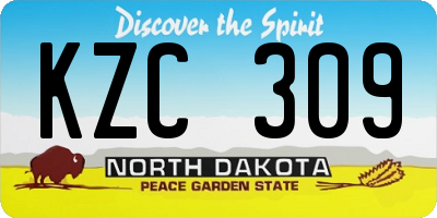 ND license plate KZC309