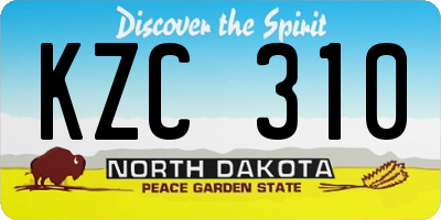 ND license plate KZC310