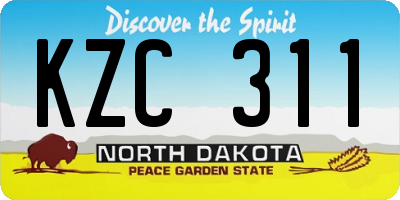 ND license plate KZC311